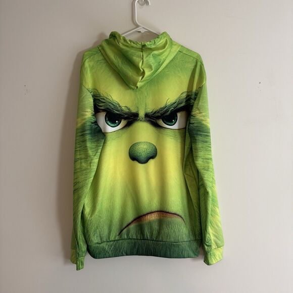 Grinch Hoodie Men’s Large Green 3D Graphic Christmas Pullover Sweatshirt Holiday - Picture 5 of 8